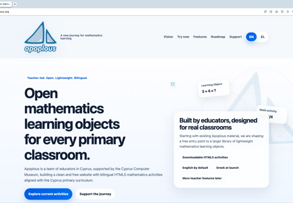 Imatge de capçalera de Apoplous: Open Primary Mathematics for Everyone