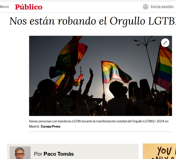 Nos están robando el Orgullo LGTBIQ+